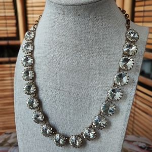 J. Crew Venus Flytrap Fly Trap Claw Prong Rivoli Pointed Stones Clear Necklace